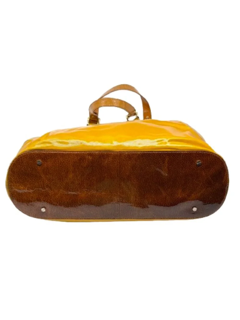 TORY BURCH~Brewster Tote~Extra Large Coated Canvas Leather Bag - Yellow/Tan/Gold